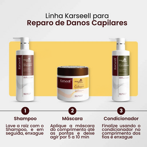 Kit Karseell Completo: Shampoo, Condicionador e Máscara