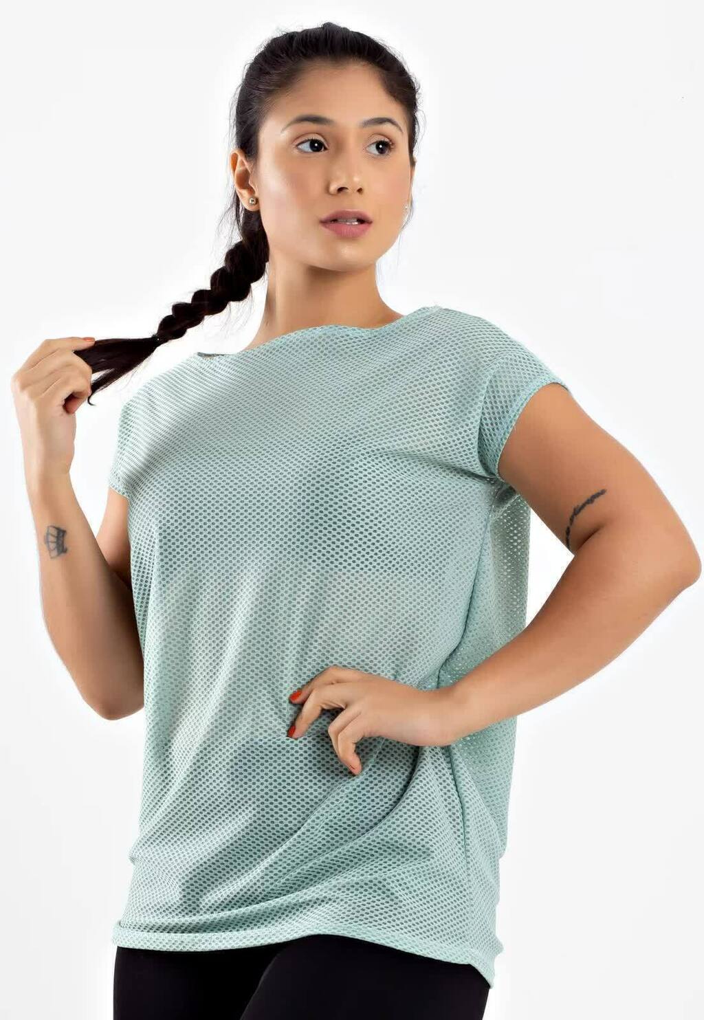 Blusa Feminina De Tela Manga Curta Verde