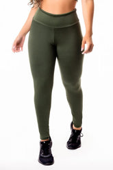 Calça Legging Feminina Cintura Alta Fitness Verde Militar