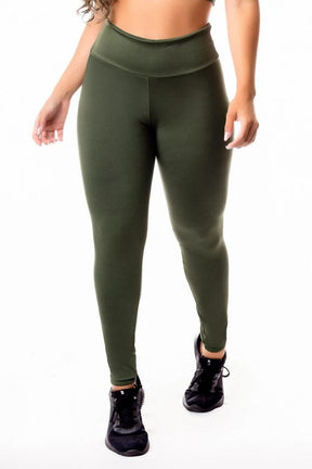 Calça Legging Feminina Cintura Alta Fitness Verde Militar