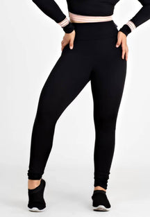 Calça Legging Preto Detalhe Rosê