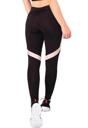 Calça Legging Feminina Preta Detalhe Branco Com Chocolate